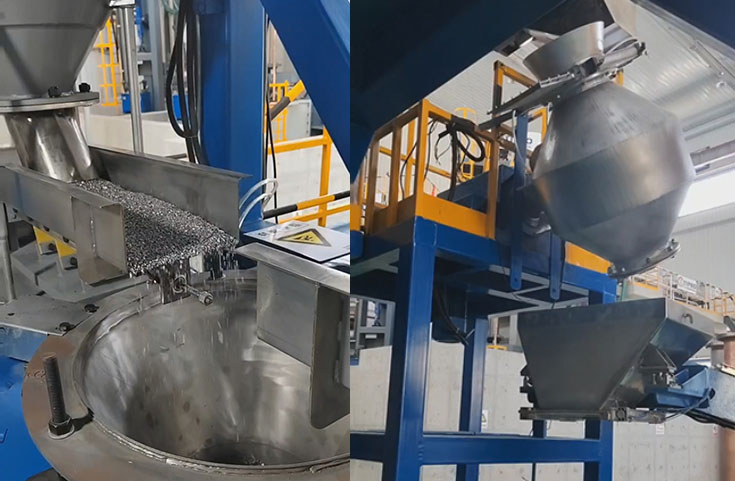 海綿鈦鈦合金自動稱重與混料系統，鈦合金混布料生產線,?鈦合金混布料裝置調試完成