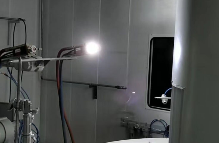 鈦鍋等離子體噴涂設備點火成功