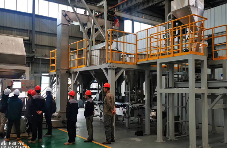 海綿鈦鈦合金自動稱重與混配料系統鈦合金混料布料配料自動稱重裝置生產線預驗收完成